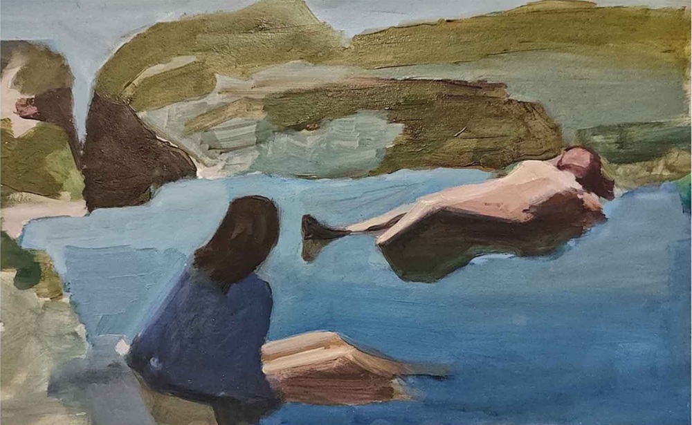 Μιχάλης Φεσάκης, Ξυπνώντας μέσα στο όνειρο, 2024-2025, μικτή τεχνική σε χαρτί, 20.5 x 32 εκ.