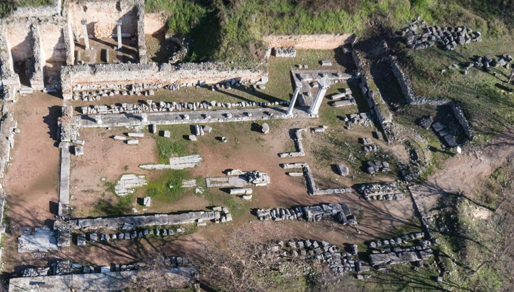 Άποψη της Βασιλικής Α’ Φιλίππων από ψηλά