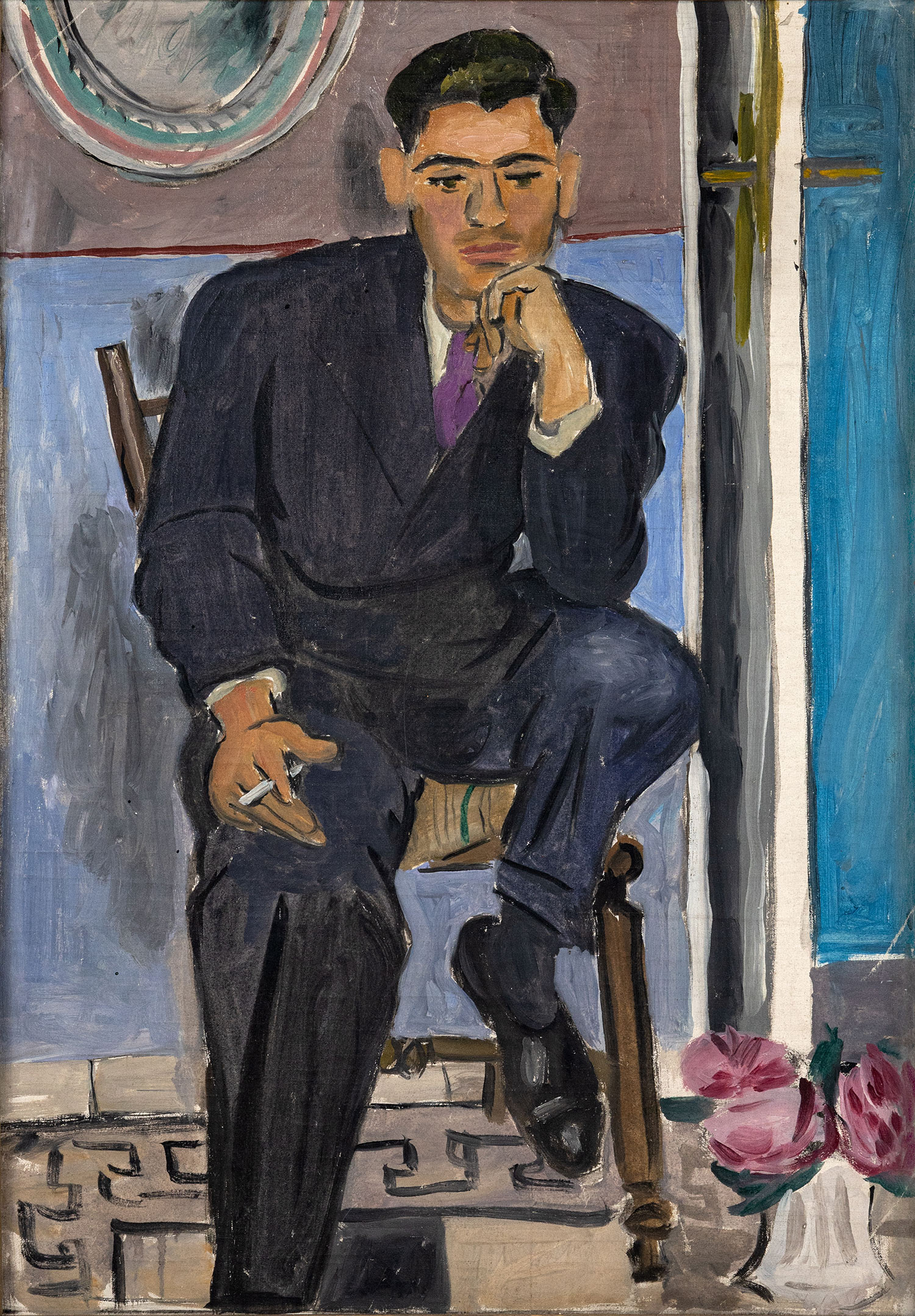 Yannis Tsarouchis, Young Thinker, oil on canvas, 61 x 42 cm