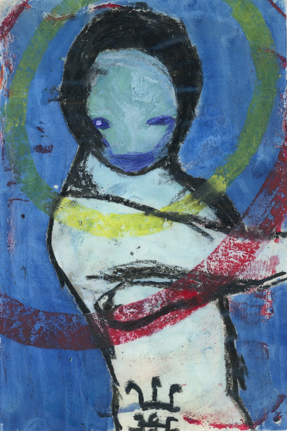 The Spirit of the New Worlds, 2025, ink and pastel on paper, 24,5 x 16,5 cm