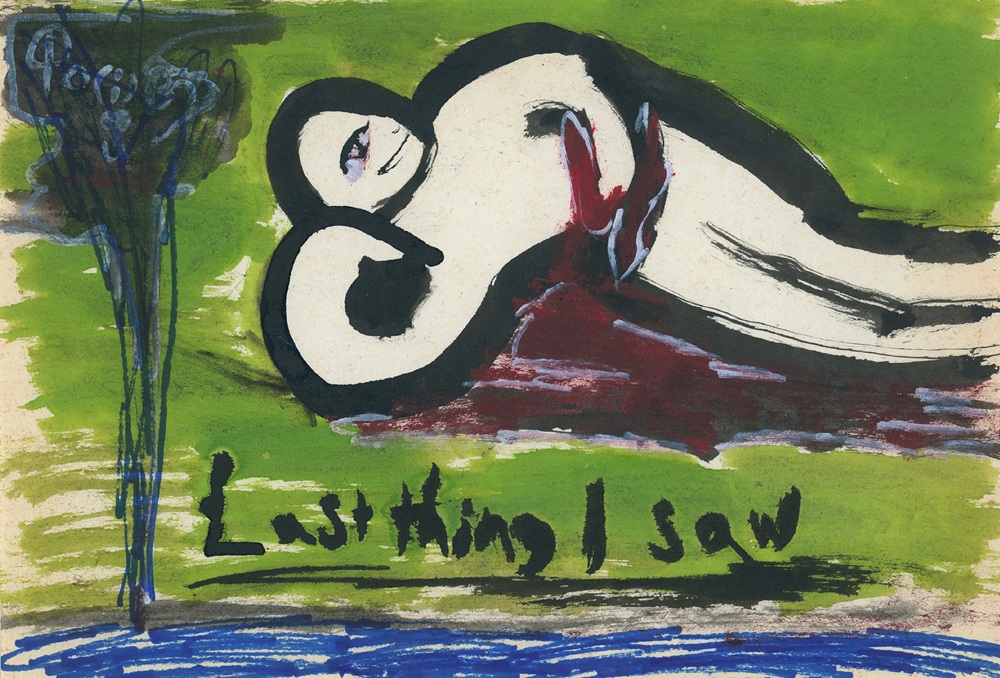 Le Dormeur du Val, 2022, ink on paper, 16,5 x 24,5 cm