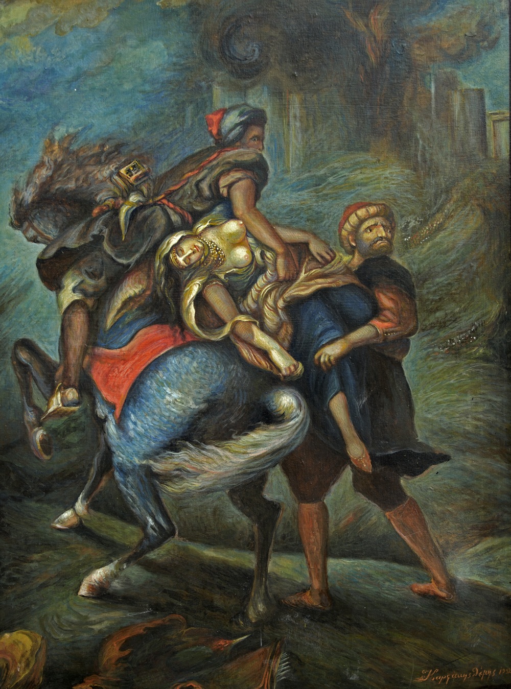 4. Φευγιό, 81x100cm λάδι σε καμβά, 1992